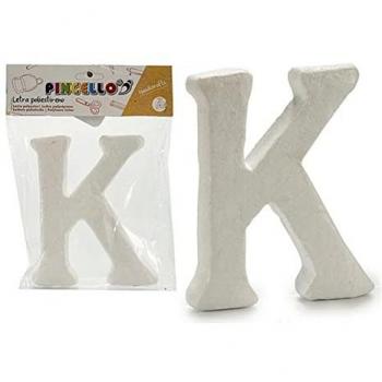 Décoration lettre K en polystyrène (125 mm × 20 mm × 150 mm)