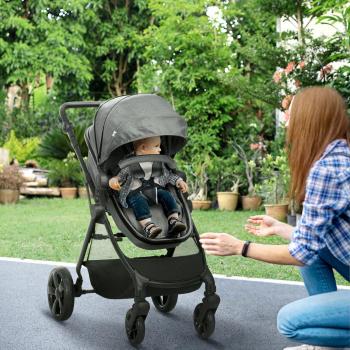 HOMCOM Foldable Travel Baby Stroller with Fully Reclining From Birth to 3 Years