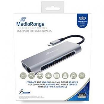 Adattatore 7-in-1 USB-C Media-Range Argento