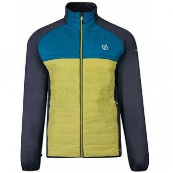 Dare 2B Outdoor‑Hybrid Aktivjacke Herren – Kapuzen-Design, antimikrobielle Wolle (Ebony Grey & Citron Lime)