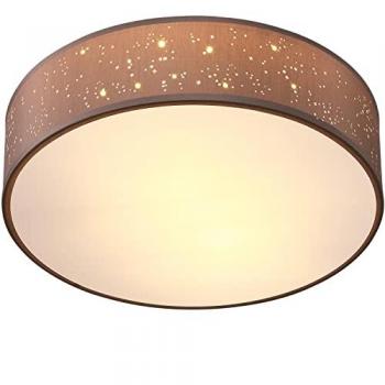 Lámpara de techo redonda 38 cm taupe efecto cielo estrellado