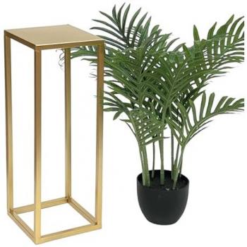 Tabouret à Fleurs en Métal Doré