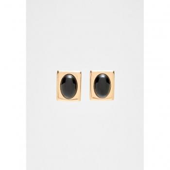 Geometric Ear Stud Stradivarius Nero OS
