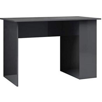 Engineered Wood High Gloss Gray Desk 43.3 x 23.6