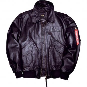 Alpha Industries CWU-45/P Herren Lederjacke Schwarz Gr. M