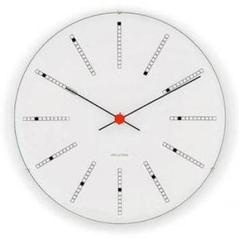 Bankers Wanduhr 48 cm in Weiß und Schwarz