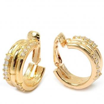 Oorbellen met clip wit gouden 'Sissi', 20x8 mm