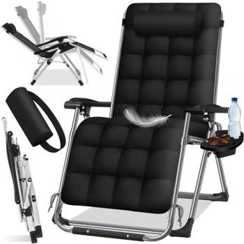 Fauteuil Pliante avec Dossier Réglable KESSER – Couchage Extérieur Noir