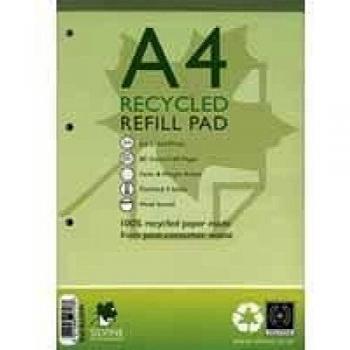 Silvine A4 Refill Pad Recycled Ruled 160 Pages Green (Pack 6)