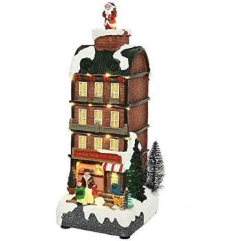 Festliches Weihnachtsgebäude mit Licht und Musik 28cm