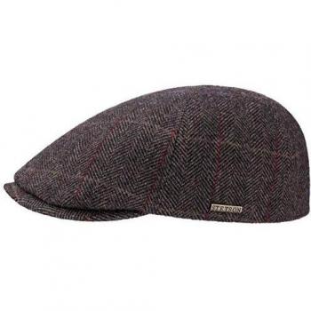 Stetson Texas Herren-Mütze – Colour Lines, Braun, 55 cm, elegantes Fischgrat‑Design