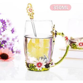 Craft Glass Flower Tea Cup with Box