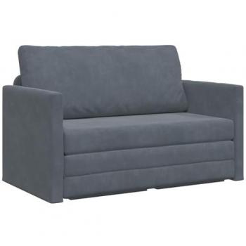 Sofá cama de terciopelo gris oscuro 124×204×61 cm – VidaXL