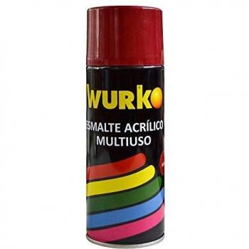 Wurko spray pintura esmalte acrílico rojo bermellón 400 ml