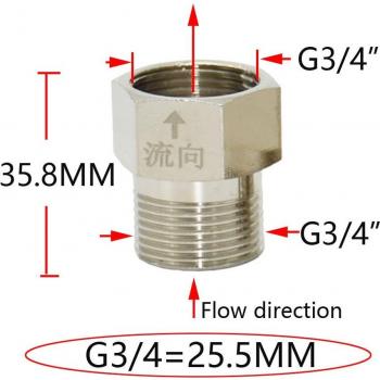 Brass 3/4 Male Female Thread Valve for Toilet