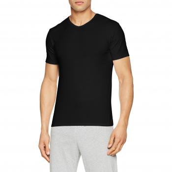 Maglia a V corto uomo nero A040X