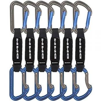 DMM Shadow Set of Six 18cm Titanium/Blue Climbing Quickdraws