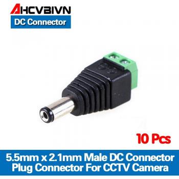 10 Pack 5.5mm x 2.1mm DC BNC Connectors for CCTV