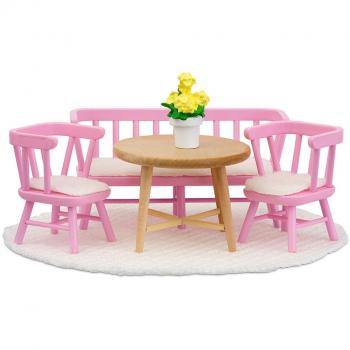 Table de repas rose clair pour maison de poupée Lundby