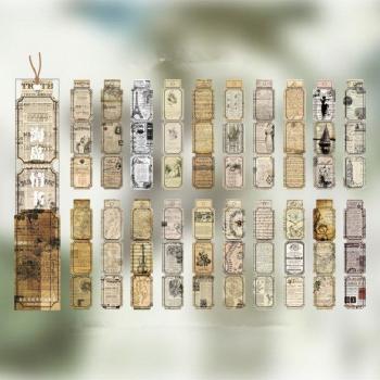 Vintage European Animal Map Stickers – 40 Sheets, Plant Flower Theme, Bookmark Card Collection for DIY Handbook, Diary & Scrapbook Use