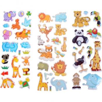 PVC 3D Cartoon Animal Stickers for Boys and Girls
