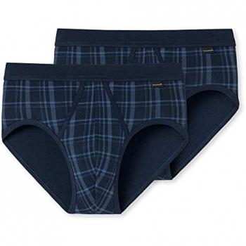 Schiesser Slip Original Classics (2er-Pack) mit kontrastfarbenem Karomuster