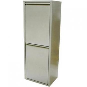Cubo de basura y reciclaje Metálico de 2 compartimentos, 2x17L (34L) Blanco mate PAT 2