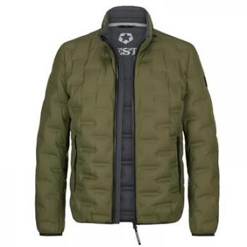 MILESTONE Herren Daunenjacke grün Mikrofaser unifarben