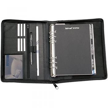 BIND Terminplaner Business A5 (21x26cm) Terminkalender Leder schwarz mit Reißverschlus, Kalender 2025
