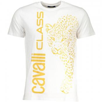Cavalli Class White Cotton T-Shirt