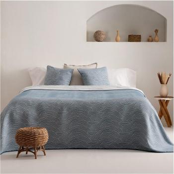 GAMUSI Cama Azul Marea: Colcha de 270×270 cm con Diseño a Olas