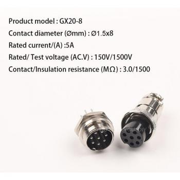 GX20 Nut Type Aviation Connectors 2 to 15 Pin Set