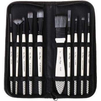 Juego de 10 Pinceles de Nailon para Pintura en Tela