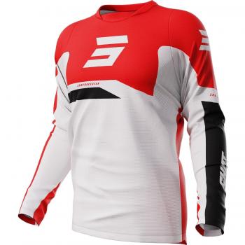 Shot Devo Star Maillot de motocross Blanc Rouge S