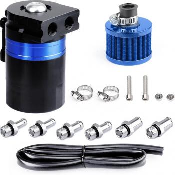 Kit de tanque de aceite de aluminio, 250ml, filtro de aire incluido, rojo, negro y azul