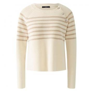 Viskose-Blend Rundhalspullover – Beige, XS36