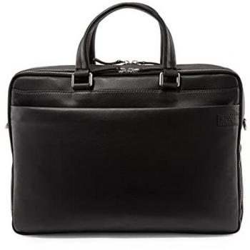 Picard Black Leather Briefcase with RFID and Laptop Compartment