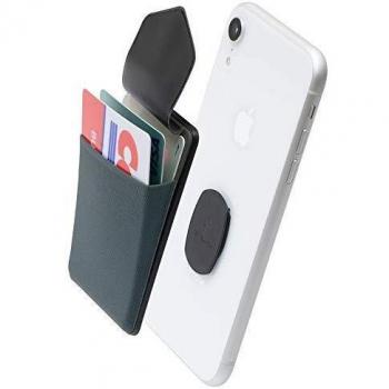 Sinjimoru Portefeuille Amovible pour téléphone Portable avec Rabat, Compatible avec la Charge sans Fil, Porte-Cartes pour téléphone et Support pour iPhone, Sinji Mount Flap (Gris)