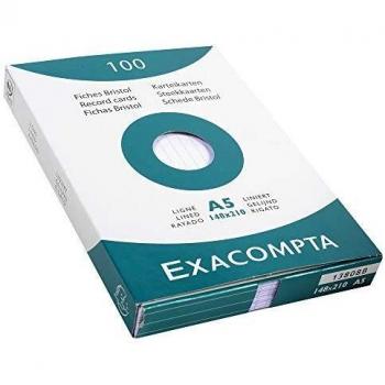 Fichas de cartulina Bristol Exacompta rayadas, 100 unidades A5