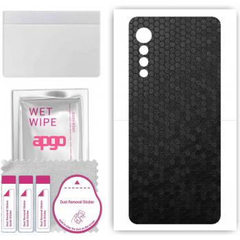 Back Armor for LG Velvet 5G – Black Honeycomb Pattern
