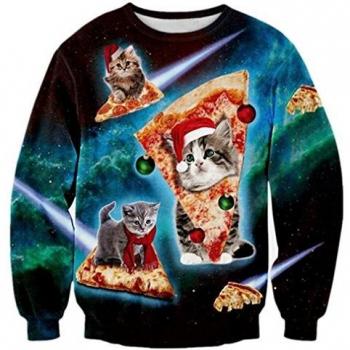 Katze mit Weihnachtspullover – Chicolife Personalisiertes Sweatshirt für Teens