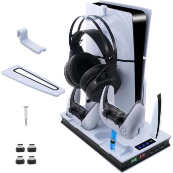 Mcbazel PS5 Slim Vertical Cooling Dock with Dual Controller Charging