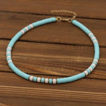 Colorful Polymer Clay Bead Collar Necklace
