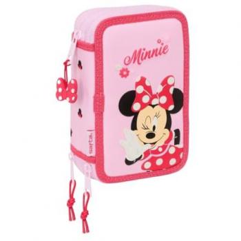 Plumier Triple Minnie Mouse Naïve de 37 piezas en estuche rosa