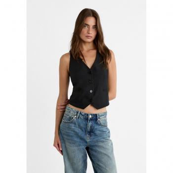 Stradivarius Elegante Weste Schwarz L