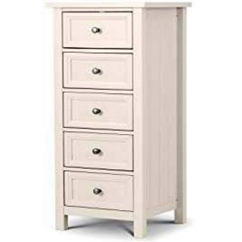 Julian Bowen Maine Bedroom Furniture 5 Drawer Tall Chest