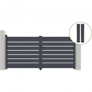 Puerta Abatible 3m con Estructura de Aluminio Gris