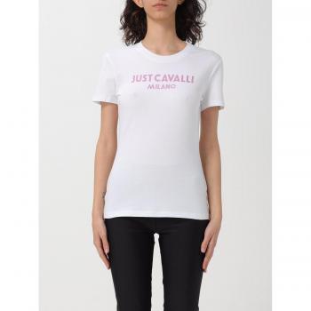 Just Cavalli Women's XS White Graphic Tee