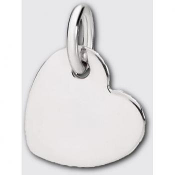 Dodo Heart Pendant in Rhodium‑Coated 18KT White Gold – OS, Femme