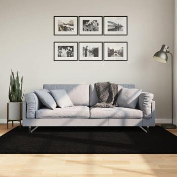 VidaXL Huarte Soft Washable Rug Black 140x200 cm